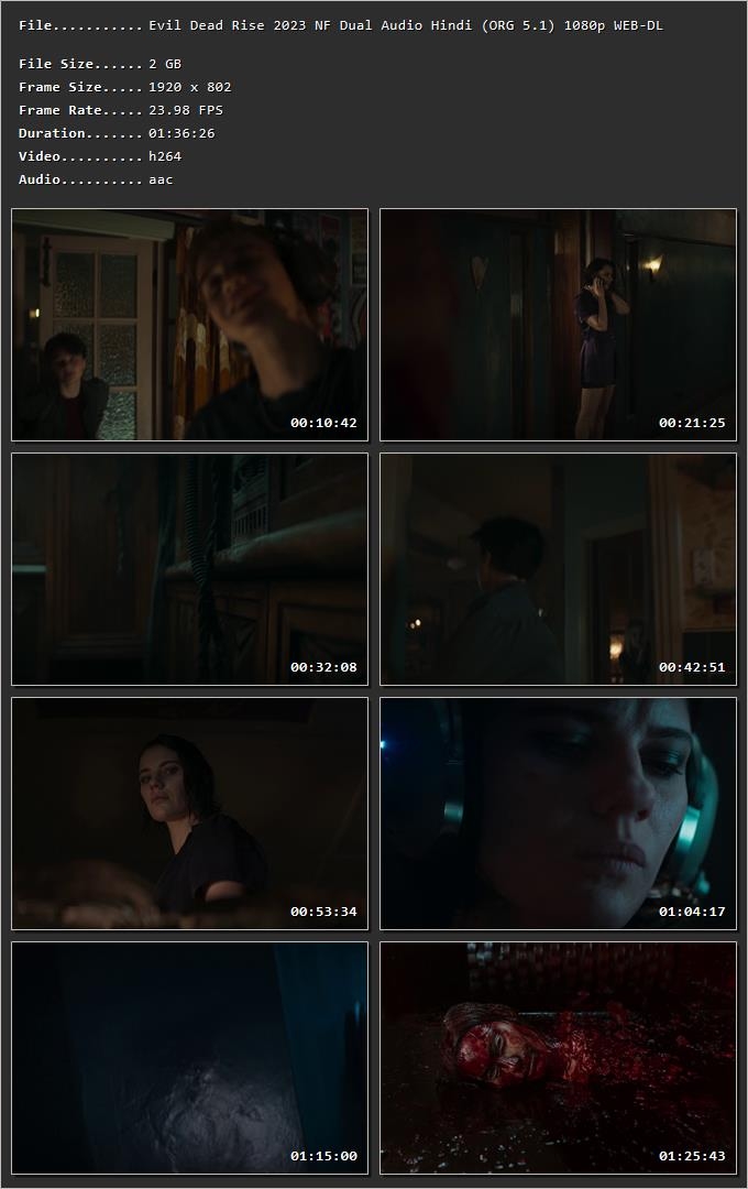 Evil Dead Rise 2023 Hindi (ORG 5.1) HDRip | 720p | 480p | 1080p